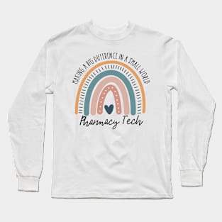 Pharmacy Tech Boho Rainbow Long Sleeve T-Shirt